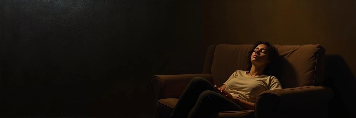 深夜客廳,所有人都睡了,她終於坐下來